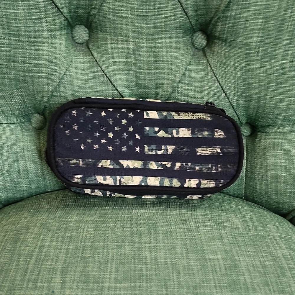 American Flag Print Travel Pouch